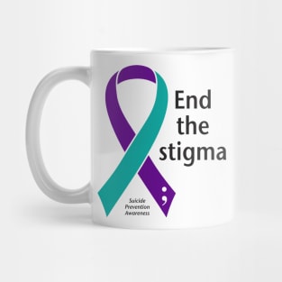 Suicide prevention: End the stigma, black type Mug